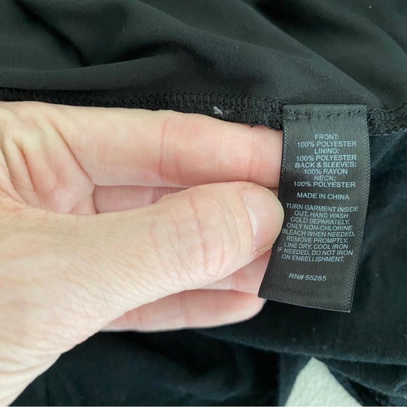 Express Black Amber Beaded Studded Rockercore Short-sleeved Tee Shirt Top Small - Picture 5 of 8